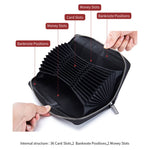 Zweilagiger Rindsleder-Organizer Kartenhalter Multi-Karten RFID Anti-Diebstahl Geldbörse