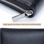 Zweilagiger Rindsleder-Organizer Kartenhalter Multi-Karten RFID Anti-Diebstahl Geldbörse
