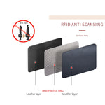 Zweilagiger Rindsleder-Organizer Kartenhalter Multi-Karten RFID Anti-Diebstahl Geldbörse