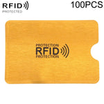 100x RFID-Schutzhüllen aus Aluminiumfolie gegen Diebstahl, Größe: 9,1*6,3 cm, RFID 100 Stk. (Gold), RFID 100 Stk. (Silber)