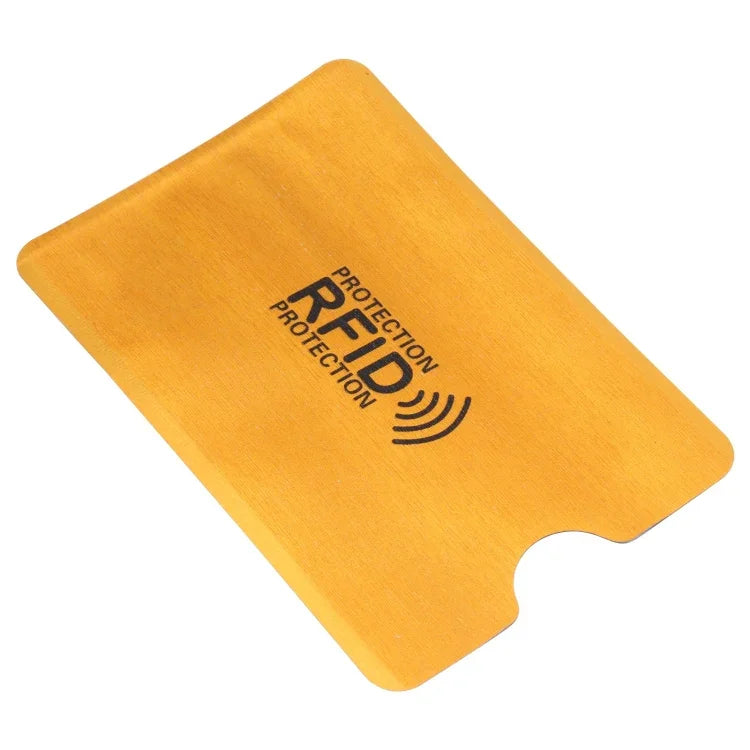 100x RFID-Schutzhüllen aus Aluminiumfolie gegen Diebstahl, Größe: 9,1*6,3 cm, RFID 100 Stk. (Gold), RFID 100 Stk. (Silber)