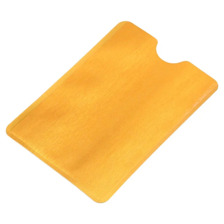 100x RFID-Schutzhüllen aus Aluminiumfolie gegen Diebstahl, Größe: 9,1*6,3 cm, RFID 100 Stk. (Gold), RFID 100 Stk. (Silber)