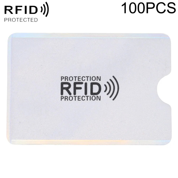 100x RFID-Schutzhüllen aus Aluminiumfolie gegen Diebstahl, Größe: 9,1*6,3 cm, RFID 100 Stk. (Gold), RFID 100 Stk. (Silber)