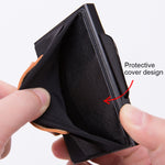X-32C Automatisch aufklappbare Karte Typ Antimagnetisch RFID Diebstahlsicher Herren Aluminiumlegierung B-Wahl Knopf Elastische Tasche Geldbörse mit PU-Lederband, X-32C B-Wahl Knopf Grau, X-32C B-Wahl Knopf Blau, X-32C B-Wahl Knopf Schwarz