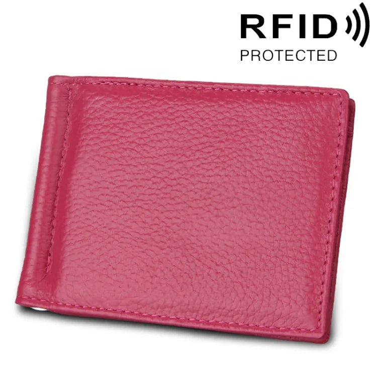 Rindsleder Litschi-Textur Kartenhalter Geldbörse RFID-blockierendes Münzfach Kartenetui Schutzhülle mit 6 Kartenfächern, Größe: 110*82*8mm