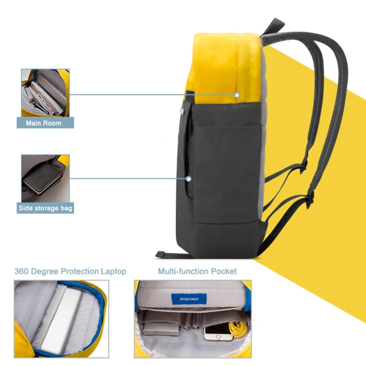 POFOKO XY Serie 14-15,4 Zoll modischer farblich abgestimmter multifunktionaler Rucksack Computer Tasche, Größe: M