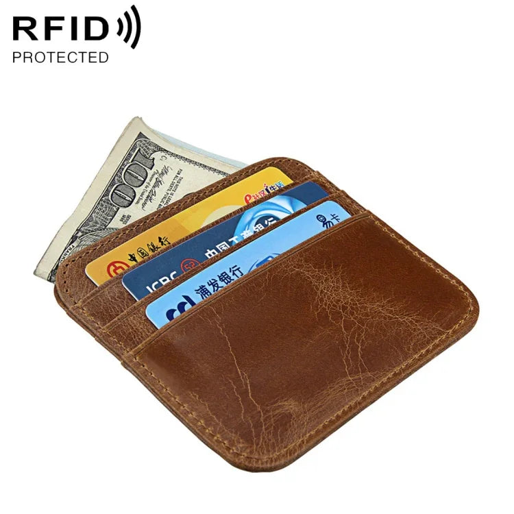 KB108 Antimagnetic RFID Fashion Crazy Horse Texture Bus Credit Card Package burglar brush, KB108