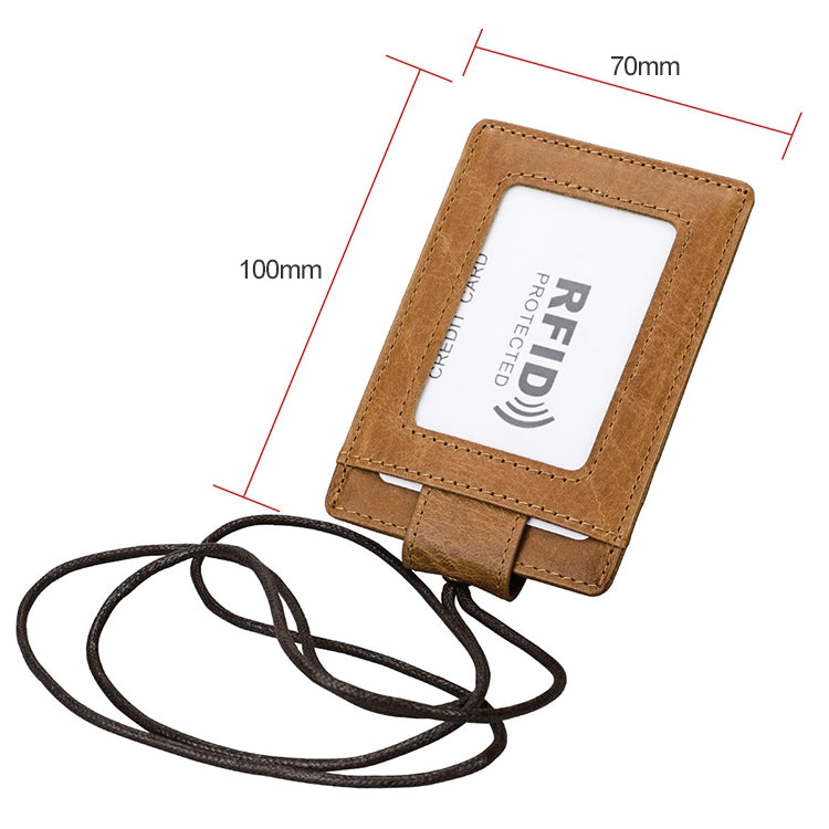 KB153 Antimagnetisches RFID-Lederkartenetui Ausweishalter mit Schlüsselband