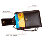 KB153 Antimagnetisches RFID-Lederkartenetui Ausweishalter mit Schlüsselband