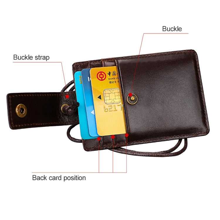 KB153 Antimagnetisches RFID-Lederkartenetui Ausweishalter mit Schlüsselband
