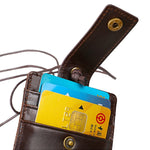 KB153 Antimagnetisches RFID-Lederkartenetui Ausweishalter mit Schlüsselband
