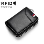 KB155 Antimagnetische RFID-Reißverschluss-Leder-Brieftasche mit großem Fassungsvermögen für Karten