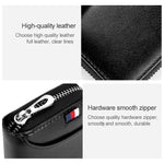 KB155 Antimagnetische RFID-Reißverschluss-Leder-Brieftasche mit großem Fassungsvermögen für Karten