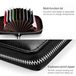 KB155 Antimagnetische RFID-Reißverschluss-Leder-Brieftasche mit großem Fassungsvermögen für Karten
