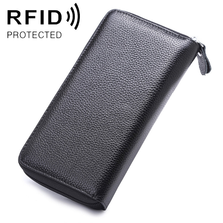 902 Antimagnetische RFID-Litschi-Textur Damen Geldbörse mit großer Kapazität, Handtasche, Handytasche mit Kartenfächern