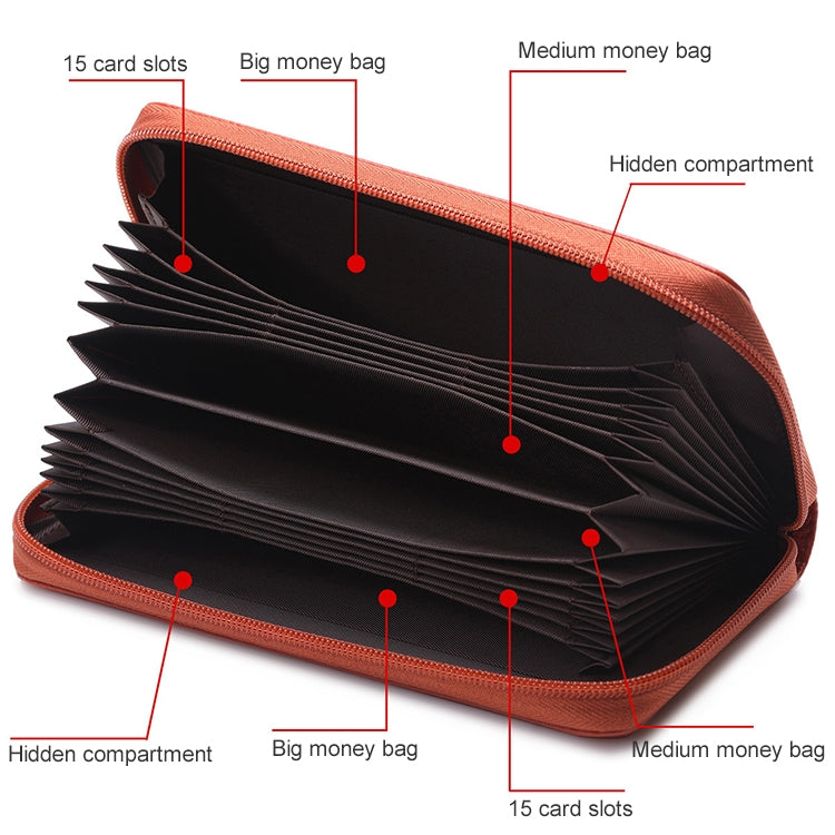 902 Antimagnetische RFID-Litschi-Textur Damen Geldbörse mit großer Kapazität, Handtasche, Handytasche mit Kartenfächern