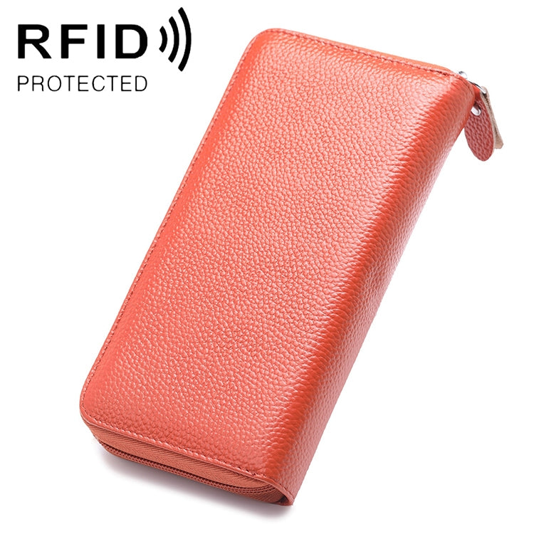 902 Antimagnetische RFID-Litschi-Textur Damen Geldbörse mit großer Kapazität, Handtasche, Handytasche mit Kartenfächern