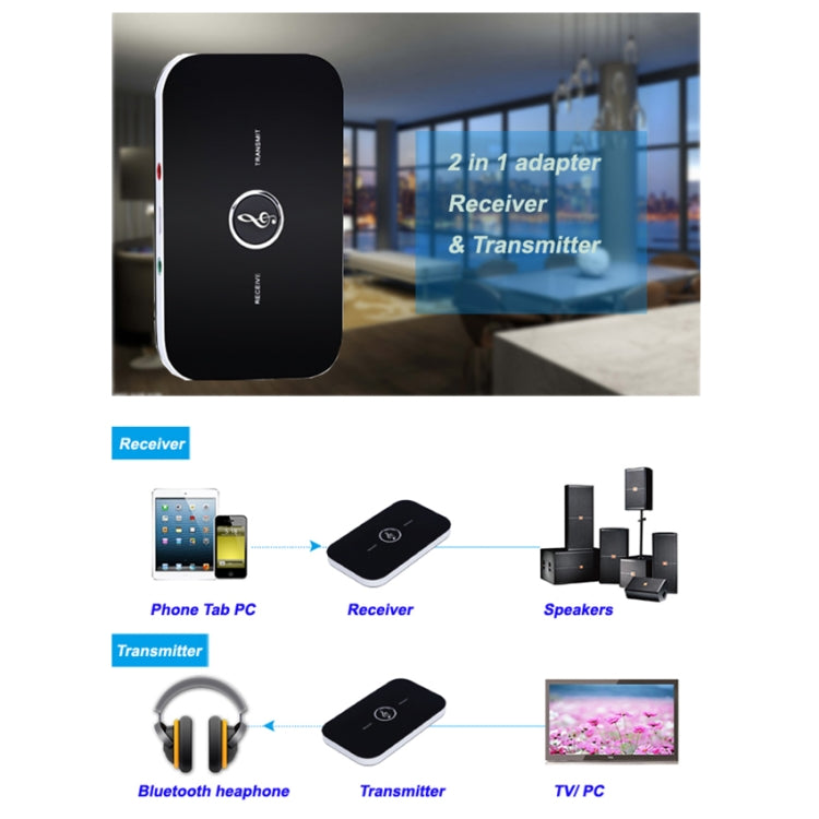 B6 Bluetooth 2-in-1 Audio-Empfänger / Sender Musik-Sound-Adapter
