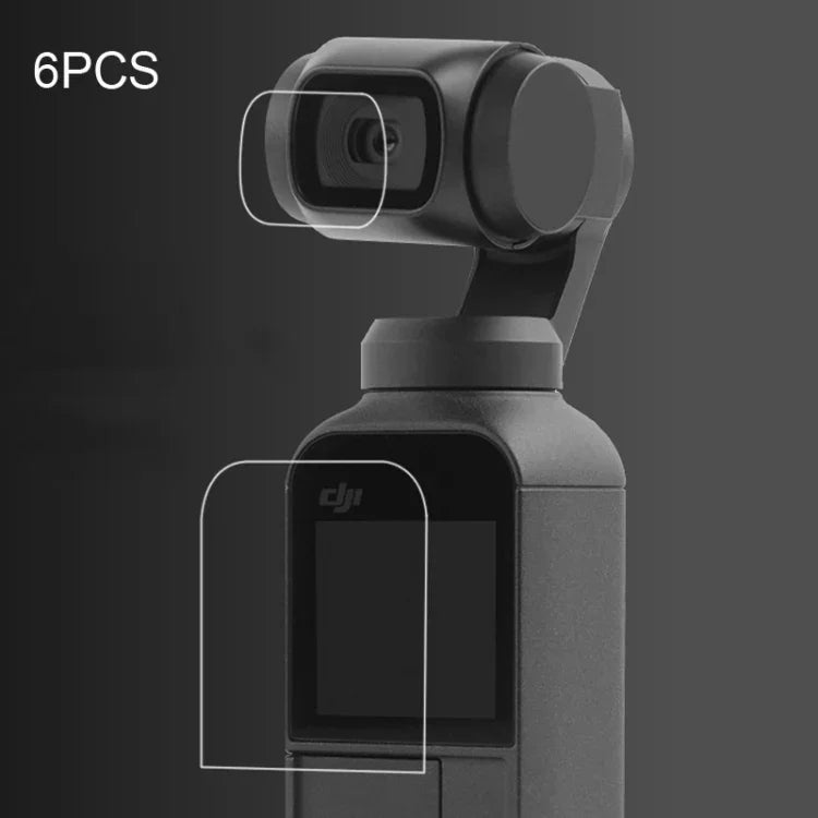 6 PCS HD Lens Protector + Screen Film for DJI OSMO Pocket Gimbal, HD Lens Protector