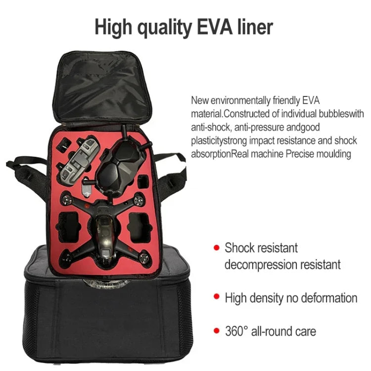 DJI FPV Combo Rucksack Aufbewahrungsbox, stoßfest, abriebfest, spritzwassergeschützt, Nylon-Stofftasche, Handtasche, spritzwassergeschützte Tasche