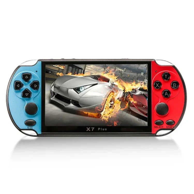 X7 Plus Retro Classic Games Handheld-Spielkonsole mit 5,1-Zoll-HD-Bildschirm und 8 GB Speicher, unterstützt MP4/E-Books, X7 Plus (Gelb + Rot), X7 Plus (Gelb), X7 Plus (Blau + Rot), X7 Plus (Blau), X7 Plus (Rot)