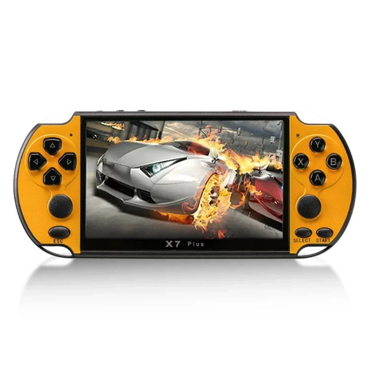 X7 Plus Retro Classic Games Handheld-Spielkonsole mit 5,1-Zoll-HD-Bildschirm und 8 GB Speicher, unterstützt MP4/E-Books, X7 Plus (Gelb + Rot), X7 Plus (Gelb), X7 Plus (Blau + Rot), X7 Plus (Blau), X7 Plus (Rot)