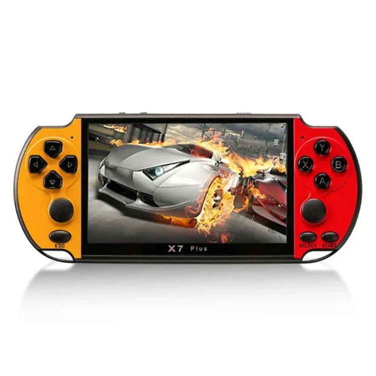 X7 Plus Retro Classic Games Handheld-Spielkonsole mit 5,1-Zoll-HD-Bildschirm und 8 GB Speicher, unterstützt MP4/E-Books, X7 Plus (Gelb + Rot), X7 Plus (Gelb), X7 Plus (Blau + Rot), X7 Plus (Blau), X7 Plus (Rot)