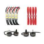 Flycolor Raptor Series Antriebsset, bestehend aus 4 Drehzahlreglern (20 A), 4 Motoren (2300 kV) und 4 Propellern (5045, 2300 kV).