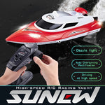 HongXunJie HJ806 2,4-GHz-Hochgeschwindigkeits-Rennboot mit Wasserkühlung, Fernbedienung, automatischer Kippfunktion und 200 m Reichweite
