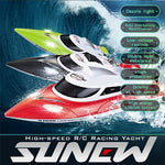 HongXunJie HJ806 2,4-GHz-Hochgeschwindigkeits-Rennboot mit Wasserkühlung, Fernbedienung, automatischer Kippfunktion und 200 m Reichweite