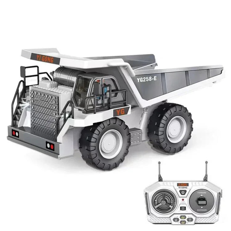 MoFun 1048 2.4G ferngesteuertes Neun-Kanal-Lastbau-Fahrzeug 1:24 Multifunktions-Mining-Truck Kipper, 1048(Silber)