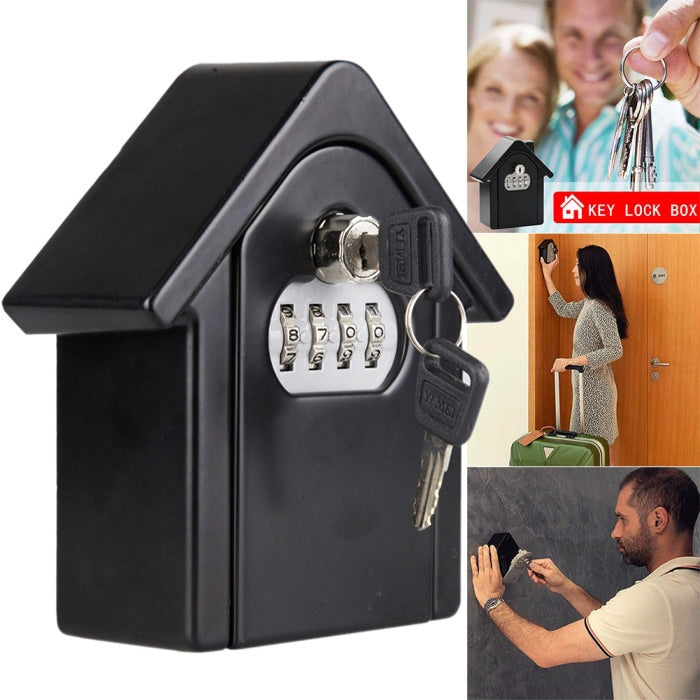 Sicherheitsbox in Hüttenform mit Zahlenschloss, Wandschrank, Tresor, inklusive 1 Schlüssel