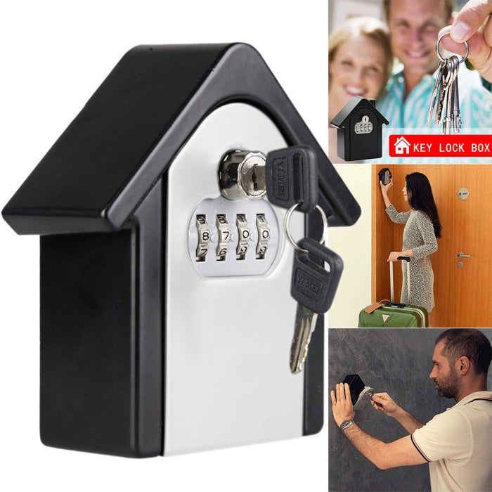 Sicherheitsbox in Hüttenform mit Zahlenschloss, Wandschrank, Tresor, inklusive 1 Schlüssel