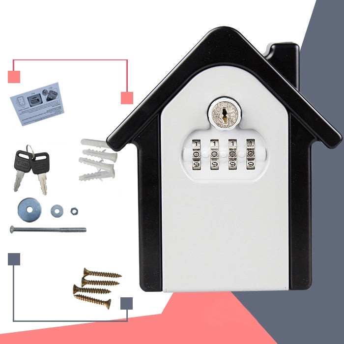 Sicherheitsbox in Hüttenform mit Zahlenschloss, Wandschrank, Tresor, inklusive 1 Schlüssel