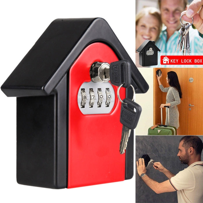 Sicherheitsbox in Hüttenform mit Zahlenschloss, Wandschrank, Tresor, inklusive 1 Schlüssel