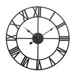 45cm Retro Wohnzimmer Eisen Runde römische Ziffern Leise Dekorative Wanduhr, 45cm