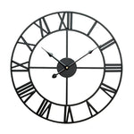 45cm Retro Wohnzimmer Eisen Runde römische Ziffern Leise Dekorative Wanduhr, 45cm