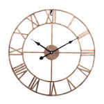 45cm Retro Wohnzimmer Eisen Runde römische Ziffern Leise Dekorative Wanduhr, 45cm