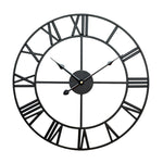 60cm Retro Wohnzimmer Eisen Rund Römische Ziffer Stumm Dekorative Wanduhr (Weiß), 50cm