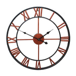 60cm Retro Living Room Iron Round Roman Numeral Mute Decorative Wall Clock (White), 50cm