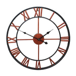 60cm Retro Wohnzimmer Eisen Rund Römische Ziffer Stumm Dekorative Wanduhr (Weiß), 50cm