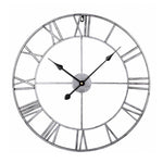 60cm Retro Wohnzimmer Eisen Rund Römische Ziffer Stumm Dekorative Wanduhr (Weiß), 50cm