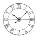 60cm Retro Wohnzimmer Eisen Rund Römische Ziffer Stumm Dekorative Wanduhr (Weiß), 50cm