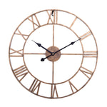 60cm Retro Wohnzimmer Eisen Rund Römische Ziffer Stumm Dekorative Wanduhr (Weiß), 50cm