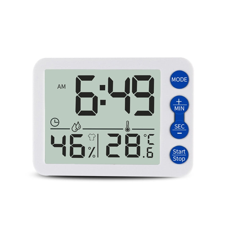 TS-9606-WR Großbildschirm Alarm-Timer Temperatur-Feuchtigkeitsmesser (Weiß Rot)