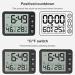 TS-9606-WR Großbildschirm Alarm-Timer Temperatur-Feuchtigkeitsmesser (Weiß Rot)
