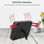 TS-9606-WR Großbildschirm Alarm-Timer Temperatur-Feuchtigkeitsmesser (Weiß Rot)