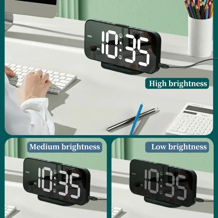 8821 LED-Spiegel Dual-Use Wecker mit Schlummerfunktion, 8821(Schwarz), 8821(Weiß)