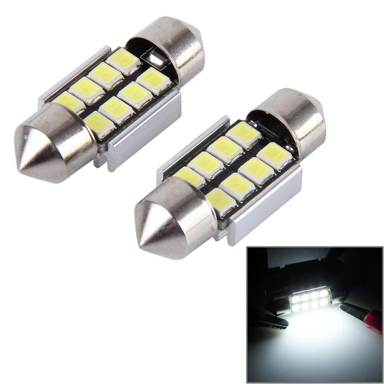 2 PCS 31mm Festoon 3W 300LM White Light 8 LED 3528 SMD Canbus Error-Free Car Reading Lamps,  DC 12, 31mm