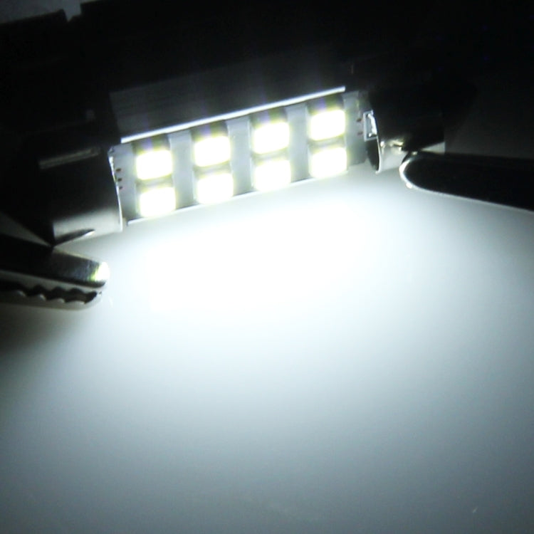 2 PCS 41mm Festoon 3W 300LM White Light 8 LED 3528 SMD Canbus Error-Free Car Reading Lamps,  DC 12, 41mm